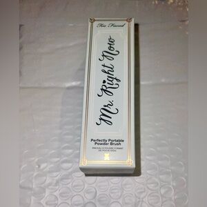 Too Faced Mr. Right Now Portable Powder Brush - White and Gold